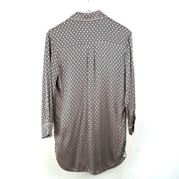 Olivia von Halle Poppy Zahra Printed Long-Sleeve Silk Sleepshirt - Picture 3 of 11